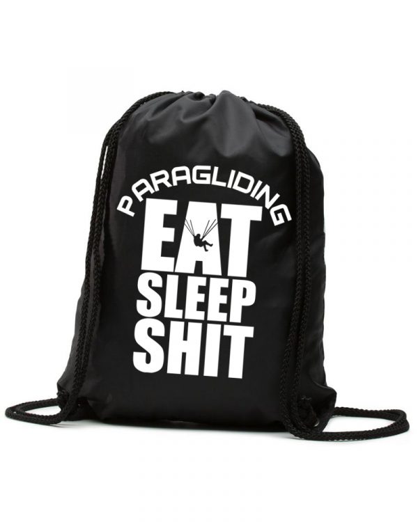 Eat Sleep Shit Paragliding Siklóernyős Hátizsák fekete fehér