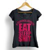 eat sleep shit paragliding siklóernyős női póló fekete neon pink