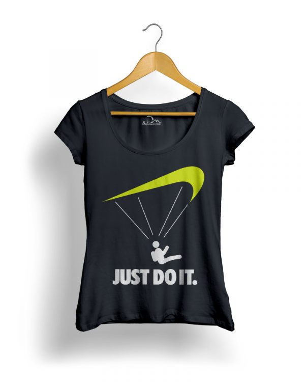 Just do it Siklóernyős Női Póló fekete neon sárga