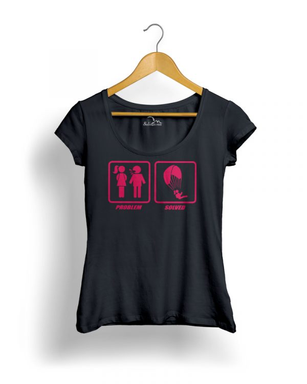 Problem Solved Női Siklóernyős póló fekete neon pink Problem Solved Női Siklóernyős póló fekete neon pink